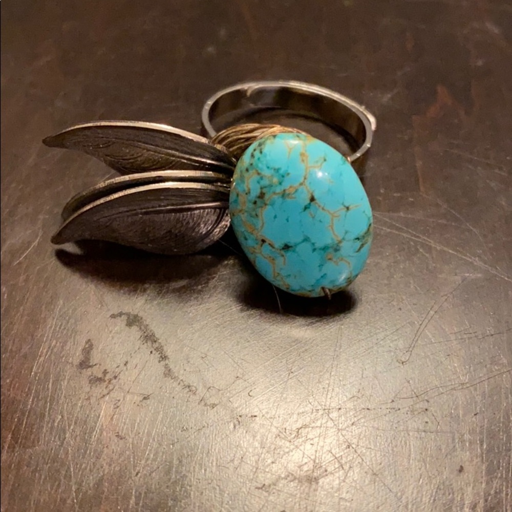 Adjustable boho turquoise ring by Robyn Rhodes - Picture 3 of 4